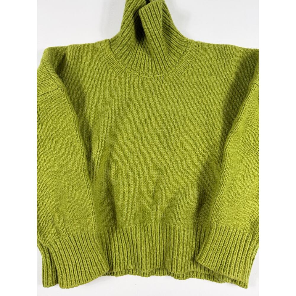 Babaa No17 Women’s Eco Wool Turtleneck Sweater Olivera Green One Size - Picture 3 of 14